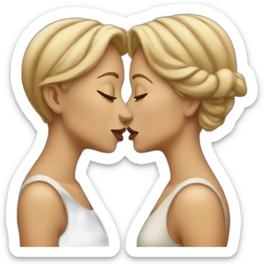 Two women kiss sticker