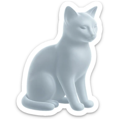 cat with elegant pose, frosted glass look, subtle reflections, matte glass style sticker