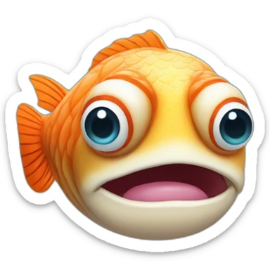 puffper faced fish face man  sticker