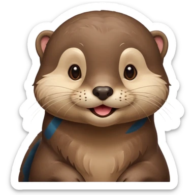 a flirty otter winking sticker