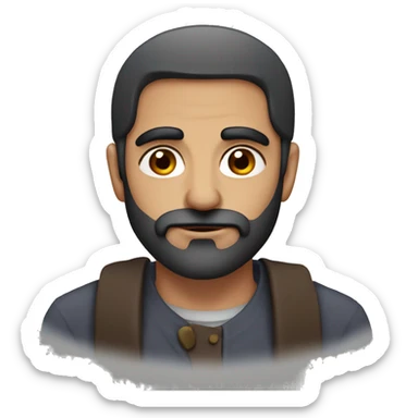 Armenian man with dark beard and hazel eyes sticker