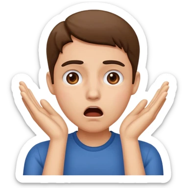 Shocked face and hands on face  sticker