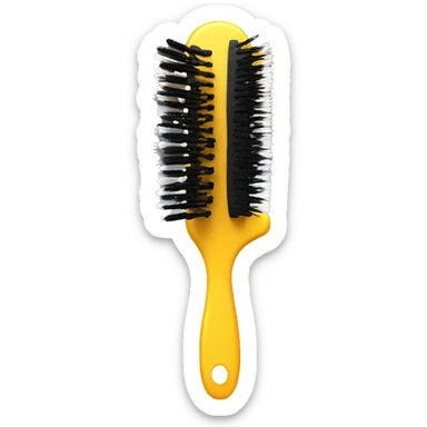 Hairbrush with eyes and legs walking down the street  sticker