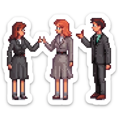 man and woman having an argument sticker