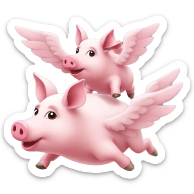 Flying pigs sticker