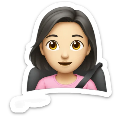 young asian girl driving sticker