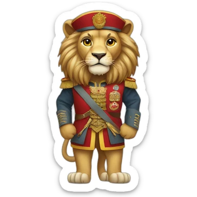 A lion wearing a Yemeni uniform sticker