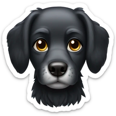 black griffon dog with really not much white hairs only under mouth and on eyebrows sticker