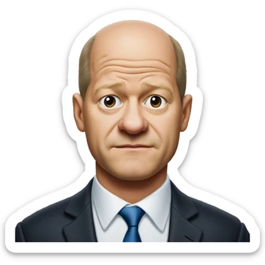 photorealistic Olaf Scholz shrugs sticker