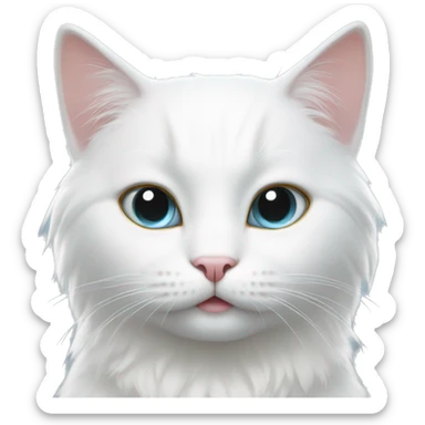White cat with halo  sticker