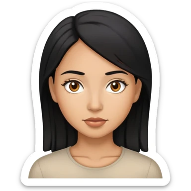 Une femme métisse avec les cheveux noirs et les yeux marrons.Une femme métisse avec les cheveux noirs et les yeux marrons.
 sticker