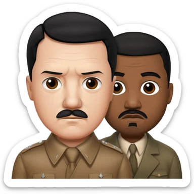 Hitler and Kanye west make Hitler black hair  sticker