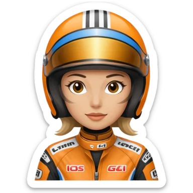female motorcycle racer sticker