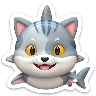 mofusand shark cat plushie sticker