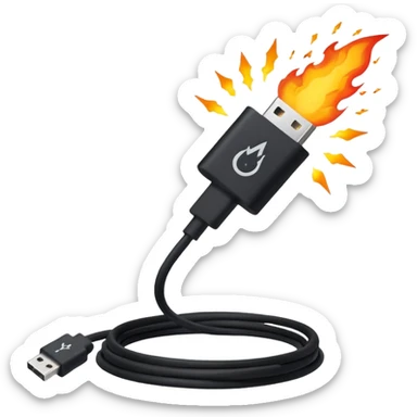 USB-C Cable with Explosion behind sticker