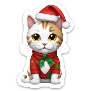 Cat wearing Christmas clothes  sticker