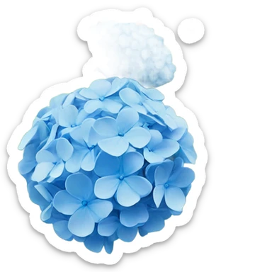blue hydrangea flower in a garden sticker