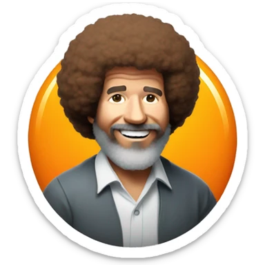 Bob ross with a orange sticker