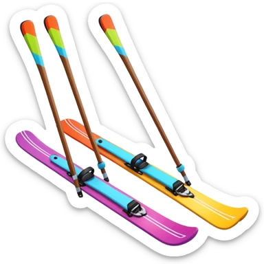 skis,colorful, Snow Gear,negative: character. sticker