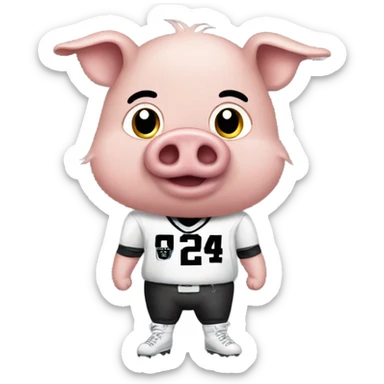 Pig with raiders jeremsey sticker