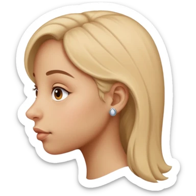 Girl with very very big bulgy Nose, side view sticker