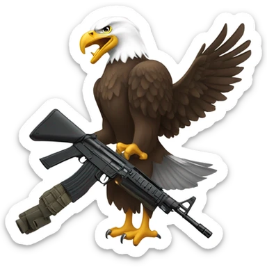 Bald eagle holding ak47 sticker