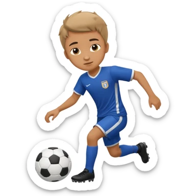 boy playing soccer  sticker