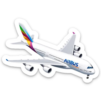 Airbus A380 - Airbus (Model Year: 2021) (Iconic colour: White with colorful tail) sticker