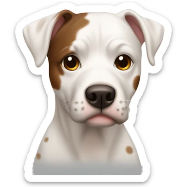 pit white with brown spots and one spot is on the eye  sticker