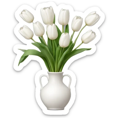 White tulips vase sticker