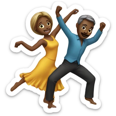 Two dancing people sticker