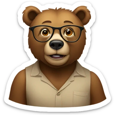 bespectacled bear sticker