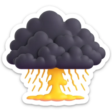 thundercloud with rain and lightning sticker