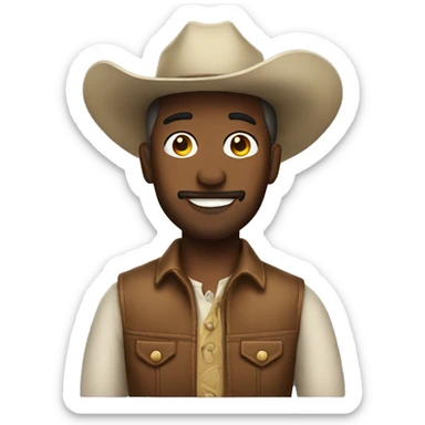 man with a cowboy hat sticker