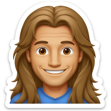 camper long haired man sticker