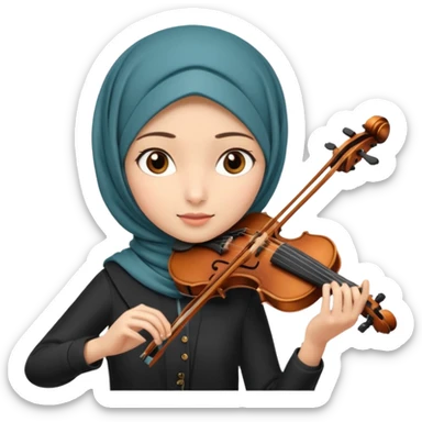 hịjab girl playing violin sticker
