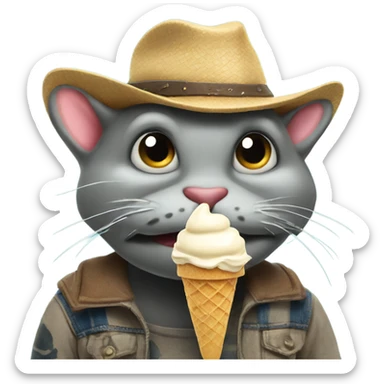Hillbilly catfish eating ice cream  sticker