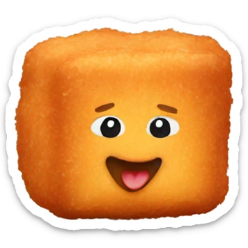 A chicken nugget with a manly face sticker