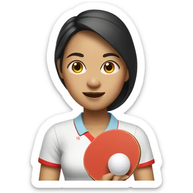 Thai woman with ping pong   sticker