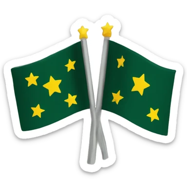 circassian flag with dark green background with 3 yellow arrows and 12 yellow stars sticker