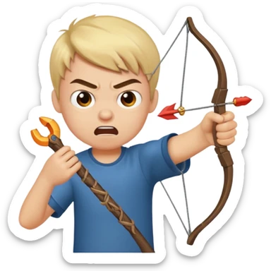 a bad boy shooting a bird with a slingshot sticker