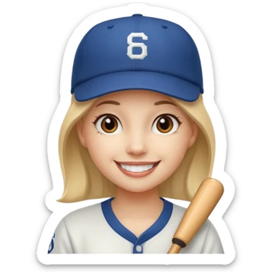 baseball hat girl sticker