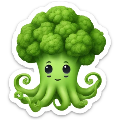 Cute broccoli octopus sticker