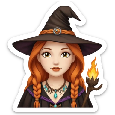 Boho witchy woman sticker