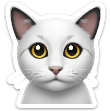 Black and white cat sticker