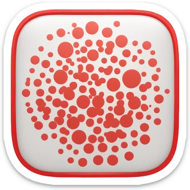 OpenTable Logo. A minimalistic red square emoji with rounded corners, featuring a white abstract circular design resembling a stylized 'O' with a small dot to the left. The design has a clean and modern look, suitable for a restaurant reservation or booking app. sticker