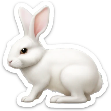 Full body side view of an albino bunny sticker