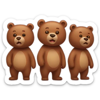 bears in queue sticker