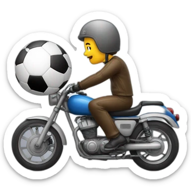 Ballon de football qui conduit une moto sticker