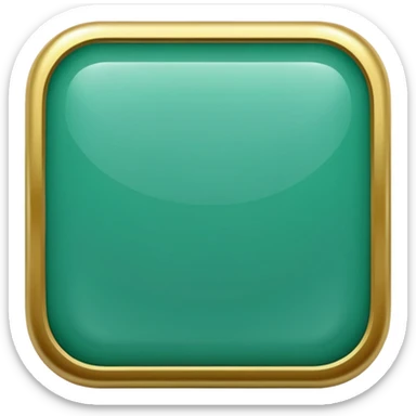 Blank Jade and gold style rounded square icon button sticker